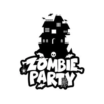 Zombie Party typography design vector Stock Illustration