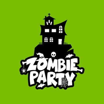 Zombie Party typography design vector Ilustración de archivo