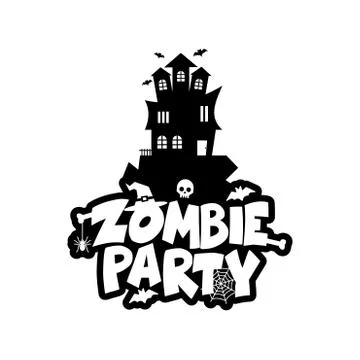 Zombie Party typography design vector Stock Illustration