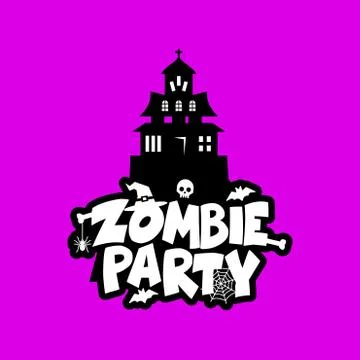 Zombie Party typography design vector Stock Illustration