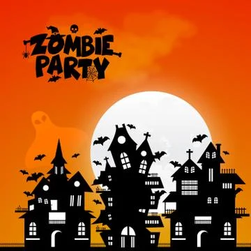 Zombie Party typography design vector Ilustración de archivo