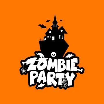 Zombie Party typography design vector Stock Illustration