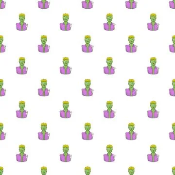 Zombie pattern, cartoon style Stock Illustration