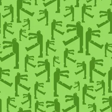 Zombie pattern seamless. Dead man monster walks background. Illustrazione stock