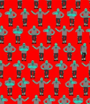 Zombie pattern seamless. Zombies background. Undead texture Stock Illustration