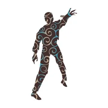 Zombie pattern silhouette scary monster fantasy Illustrazione stock