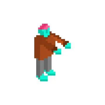 Zombie pixel art. 8 bit Dead man monster. pixelated zombi Vector illustration Ilustración de archivo