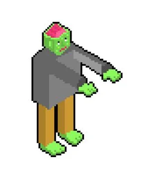 Zombie pixel art. 8 bit Dead man monster. pixelated zombi Vector illustration Ilustración de archivo