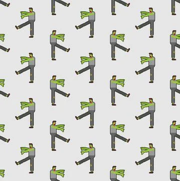 Zombie pixel art pattern seamless. pixelated zombi background. 8 bit Dead man Illustration