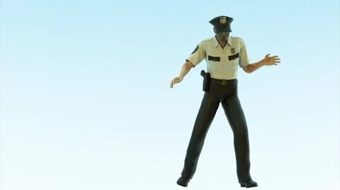 Zombie policeman dancing halloween Video stock 40414498