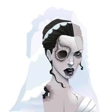 Zombie portrait Stock Illustration