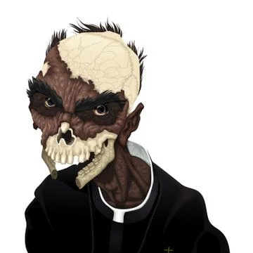 Zombie portrait Stock Illustration