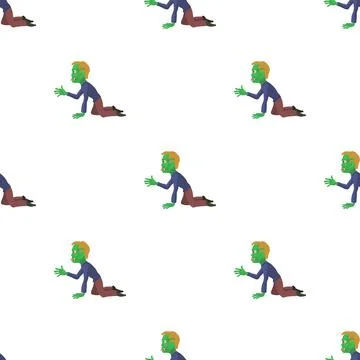 Zombie pulls his hand pattern seamless vector Stock Illustration