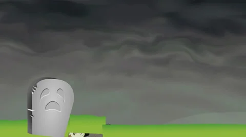 Zombie Rises from Grave Video stock 36173477