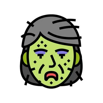 Zombie scary color icon vector illustration 스톡 일러스트