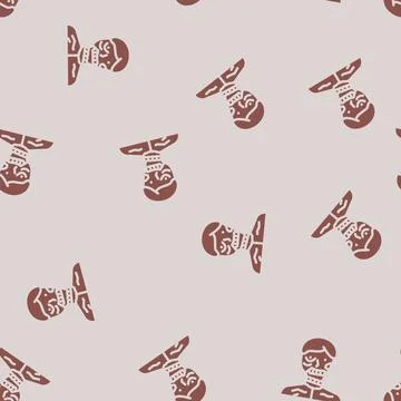 Zombie scary glyph vector seamless pattern Stock Illustration