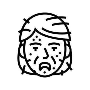 Zombie scary line icon vector illustration Stock Illustration