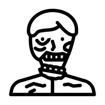 Zombie scary line icon vector illustration Stock Illustration