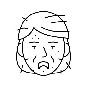 Zombie scary line icon vector illustration 스톡 일러스트