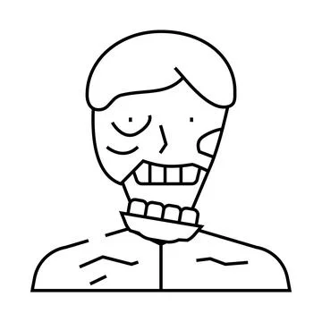 Zombie scary line icon vector illustration Stock Illustration