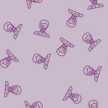 Zombie scary line vector seamless pattern Stock Illustration