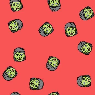 Zombie scary vector seamless pattern Stockillustratie