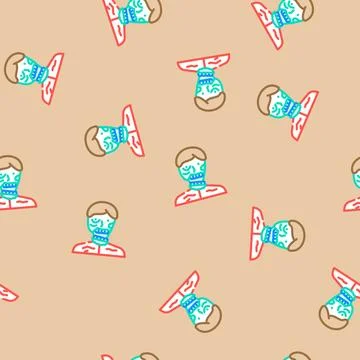 Zombie scary vector seamless pattern Stock Illustration