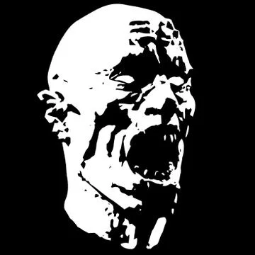 Zombie screams head. vector illustration ? Stock Illustration
