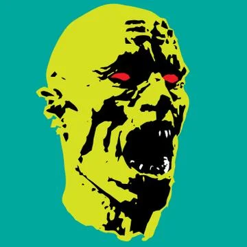 Zombie screams head vector illustration Stock Illustration