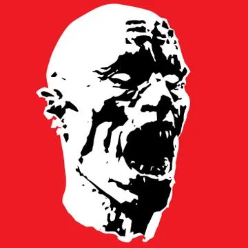 Zombie screams head vector illustration? Stock Illustration