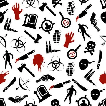 Zombie seamless pattern Stock Illustration