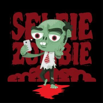 Zombie Selfie Stock Illustration
