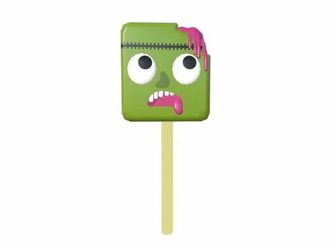 Zombie-shaped candy on a white background 3d-rendering イラスト素材