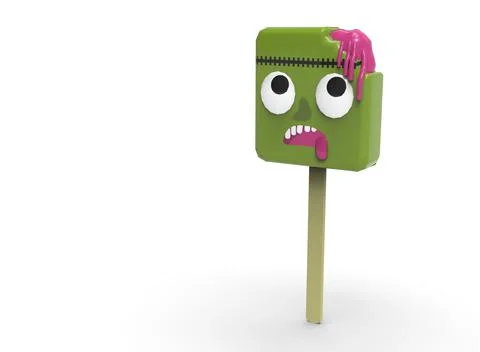 Zombie-shaped candy on a white background 3d-rendering イラスト素材