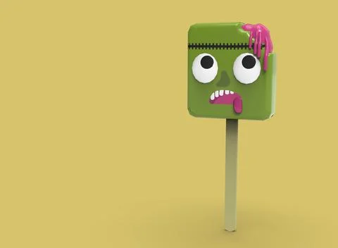 Zombie-shaped candy on a white background 3d-rendering イラスト素材