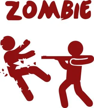 Zombie shoot to zombie Stock Illustration
