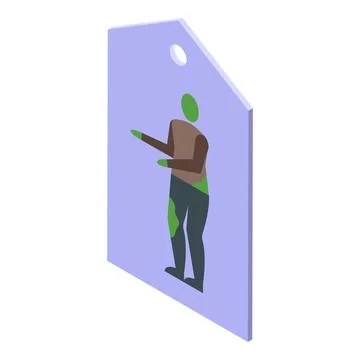 Zombie showing direction on label tag isometric illustration Stock Illustration