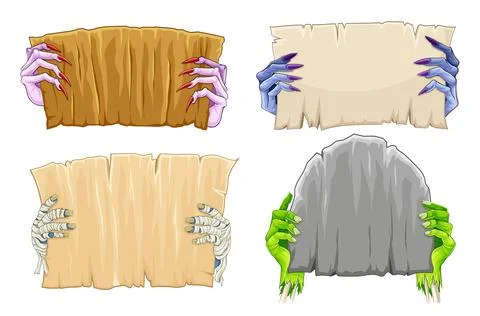 Zombie with signs set Stock-Illustration
