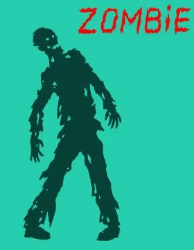 Zombie silhouette in leaky clothes. Vector illustration. Stock Illustration