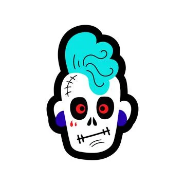 Zombie skull for Day of the Dead Stock Illustration