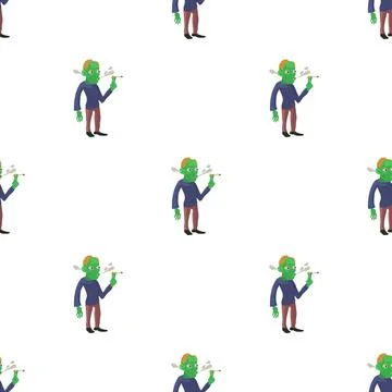 Zombie smokes pattern seamless vector Stock Illustration