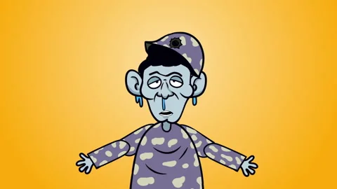 Zombie Soldier Character Talking Stock Footage 227483343
