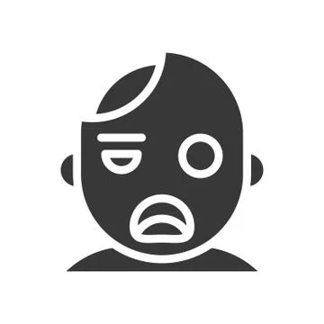 Zombie solid icon, halloween character vector illustration Stock Illustration