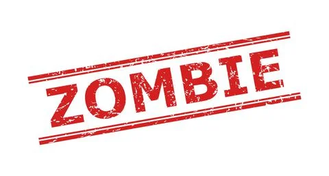 ZOMBIE Stamp with Distress Texture and Double Parallel Lines Illustrazione stock