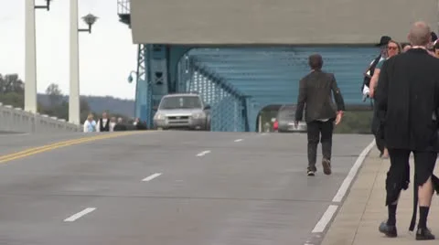 Zombie in street Stock Footage 12608389
