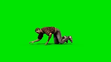 Zombie Strip Green Screen 3D Rendering Animation Horror Stock Footage 86073094