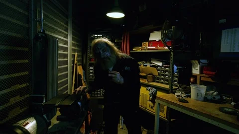 Zombie Stuck In A Tool Closet Video stock 92386953