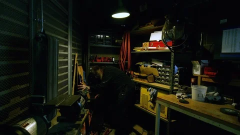 Zombie Stuck In Tool Closet Video stock 92440445