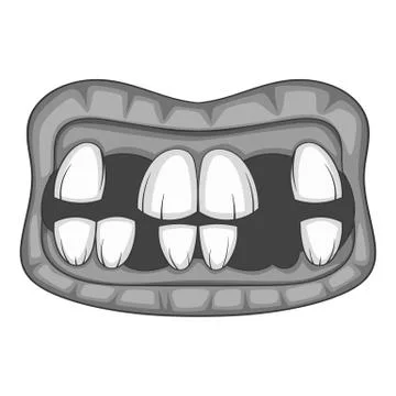 Zombie teeth icon monochrome 스톡 일러스트