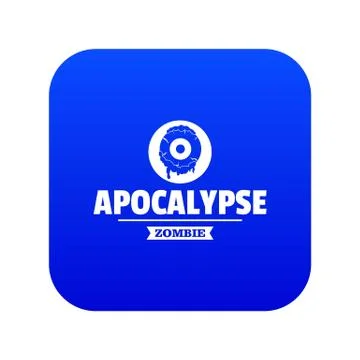 Zombie terror icon blue vector 스톡 일러스트